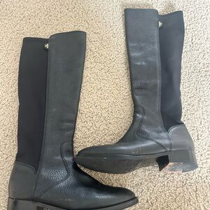 Tory Burch Black Leather Knee-High Boots